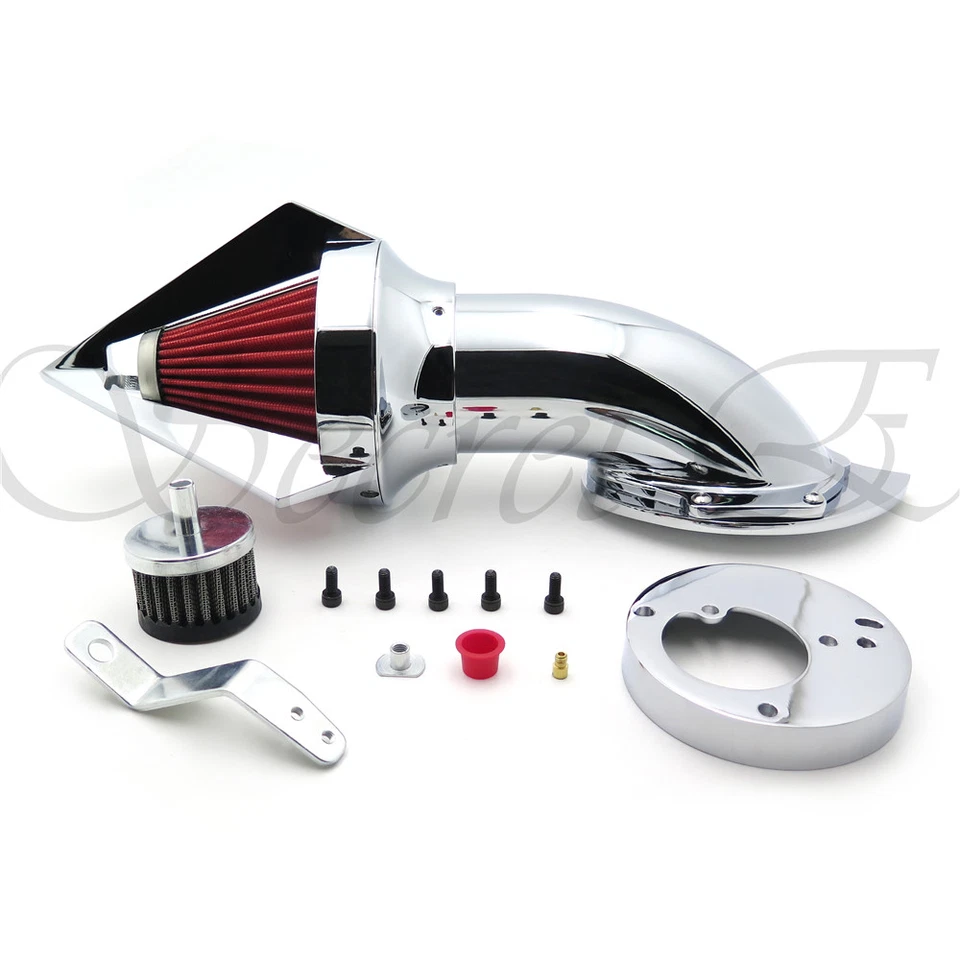 Spike Air Cleaner Intake Filter Kit For Honda Vtx1300 Vtx 1300 1986-2012 Chrome - Image 3 of 4
