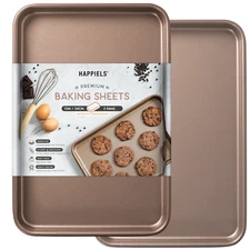 9 x 13-Inch Nonstick Quarter Sheet Pan Set of 2 | Non-Toxic Rimmed Baking Sheets