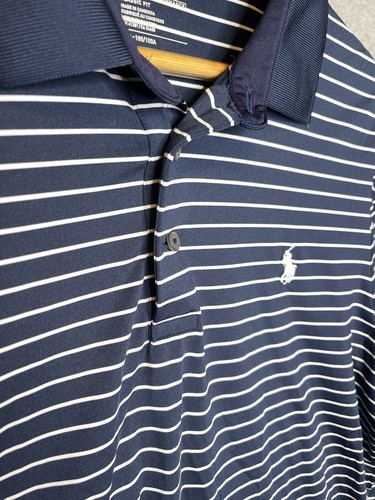 Polo Ralph Lauren shirt large Navy striped Performance Golf Activewear classic - Picture 4 of 11