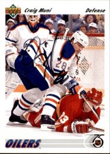 Craig Muni Signed Auto 1991-92 Upper Deck card Edmonton Oilers