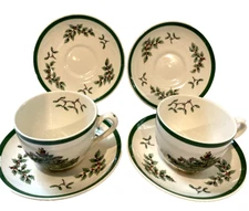 Spode Christmas Tree 2 Cups and 4 Saucers
