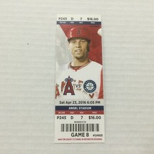 ANGELS 2016 TICKET STUB 4/23/16 VS MARINERS~Ji-Man Choi FIRST HIT