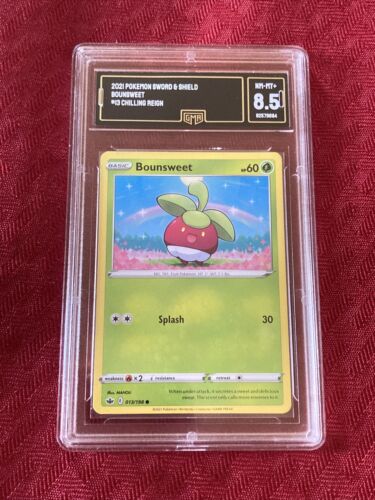 2021 Pokemon Card GRADED GMA 8.5 Sword & Shield Bounsweet #13 Chilling Reign - Picture 1 of 2