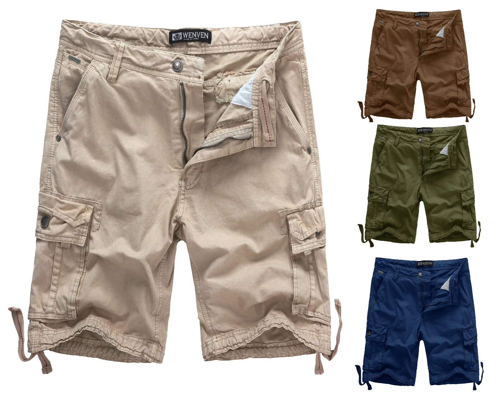 WenVen Men's 100% Cotton Cargo Shorts Multi Pockets (Regular & Big Tall Sizes)
Opens in a new window
