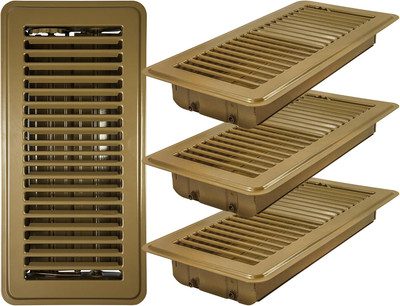 4 Pack 4X10 Brown Floor Register Vents,Heavy Duty Steel Walkable Floor Grates,Ru