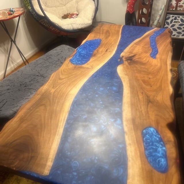 48-Inch Epoxy Wood Dining Table Top for Kitchen & Home Decor-image