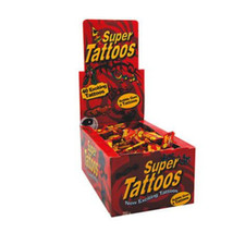 200 x SUPER TATTOOS BUBBLE GUM TUTTI BUBBLEGUM KIDS BULK LOLLIES PARTY FAVOURS