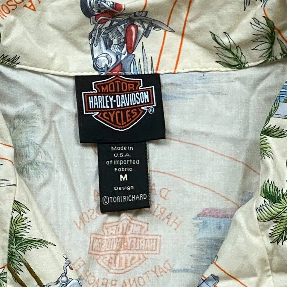 Harley Davidson Tori Richard гавайская рубашка на пуговицах женщины средний бежевый женщин - Изображение 4 из 4