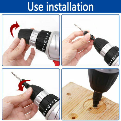 6pcs HSS 1/4" Hex Shank SAE Drill Tap Combination Bit Set Deburr