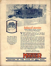 1920 Master Trucks Ad: Yakima to Rimrock, Washington - Valley Transfer Company