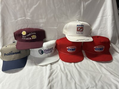 Shell, Valvoline, DYNO, Haines Pipeline, and Pro Diesel; vintage trucker caps