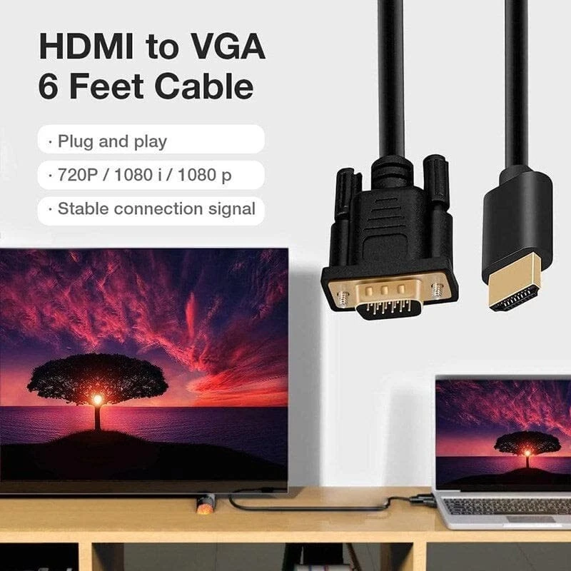 THE LEGACY® HDMI to VGA Cable, HDMI Male to VGA Male Male Video Cord - Image 3 of 4