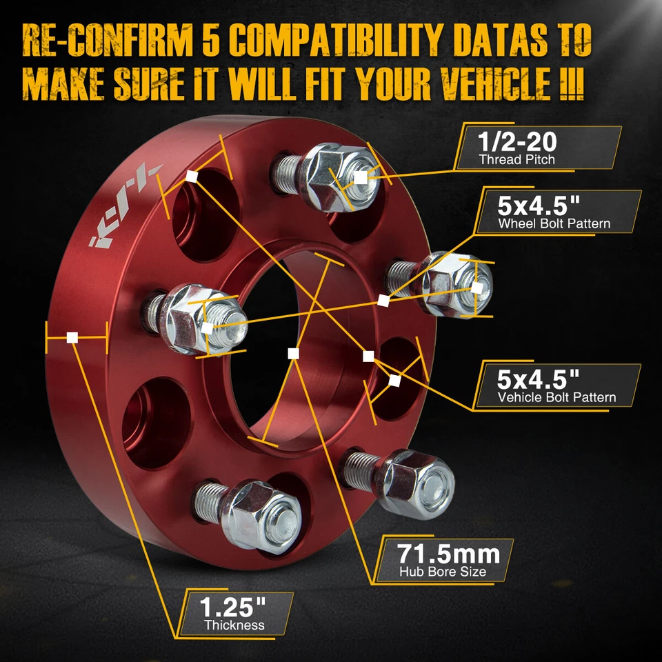 Adaptadores espaciadores de rueda 2 piezas centrados en el cubo 5x4,5 5x114,3 para Ford Mustang Foto 2 de 4