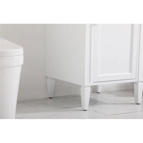 Elegant Decor Park Avenue 21" Metal MDF Marble Single Bathroom Vanity in White - Picture 5 of 8