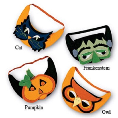 Russ Halloween Cat / Frankenstein / Owl / Pumpkin Felt Visor, Each