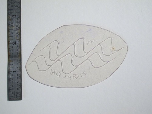 vtg 1960s 70s Tattoo Flash acetate stencil Aquarius Symbol signed Zodiac ZOD1