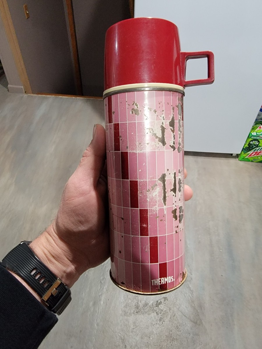 Z Vintage Pink Burgundy Thermos Bottle 2210/Filler 22F Stopper 722