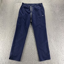 Figs Scrubs Pants Mens Medium Blue Polyester Stretch Slim Technical Collection