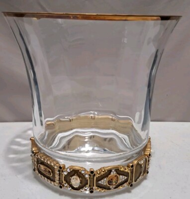 Jay Strongwater. Ezra Jewelled Crystal Ice Bucket. Medium Size
