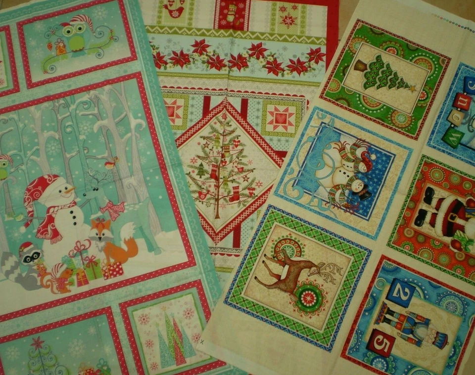 LEWIS & IRENE Panels - Christmas (1). 100% Cotton