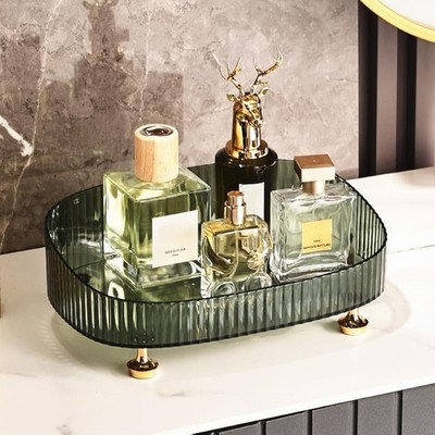 Makeup Perfume Organizer, Vanity Tray, Cosmetic Skincare Organizer, Counterto...