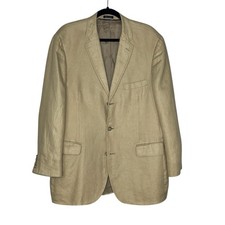 J Crew Men  s 44R Irish Linen Blazer Jacket Sport Coat 3-Button Tan