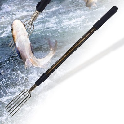 68'' Telescopic Rod 5-Prong Harpoon, Replaceable Harpoon, Hunting Fish Gig Gaff F