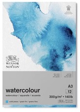 Winsor and Newton Watercolour Paper Pad A3 12 Sheets 300 g/m 140lb Glue Bound
