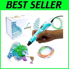 P1 3D Printing Pen Kit - Includes 3 Colors of Filament and Stencil Guide