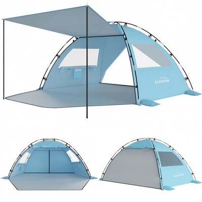 CumbreX  Beach Tent Sun Shelter with Canopy, 4-5 Person Pop Up Beach Tent, Ea...