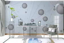 3D Gray Ball Lines B6225 Wallpaper Wall Mural Removable Self-adhesive Amy