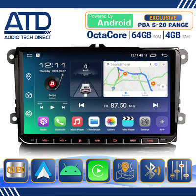 Carplay Android Auto für Volkswagen 9'' Radio GPS Navi IPS Head Unit PBA VW1003V