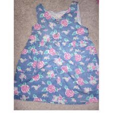 VTG Healthtex Dress Floral Cottagecore Garden Party Button 4 Toddler