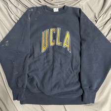Vintage 90s UCLA Champion Reverse Weave Crewneck Sweatshirt Distressed Size XL