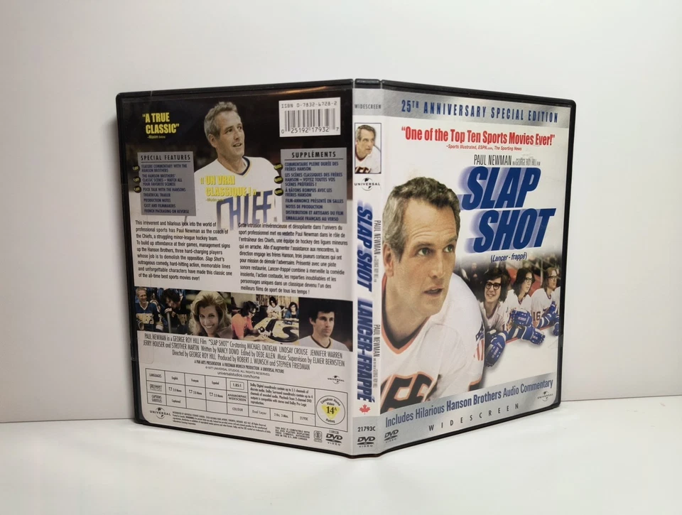 SLAP SHOT DVD (2002) Bilingual - Vintage - Canada - Tested - NM Disc - Image 2 of 3