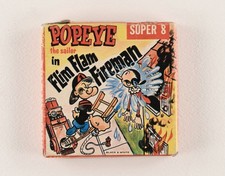 Popeye The Sailor in Flim Flam Fireman Black  White Super 8 Popeye 575 VTG