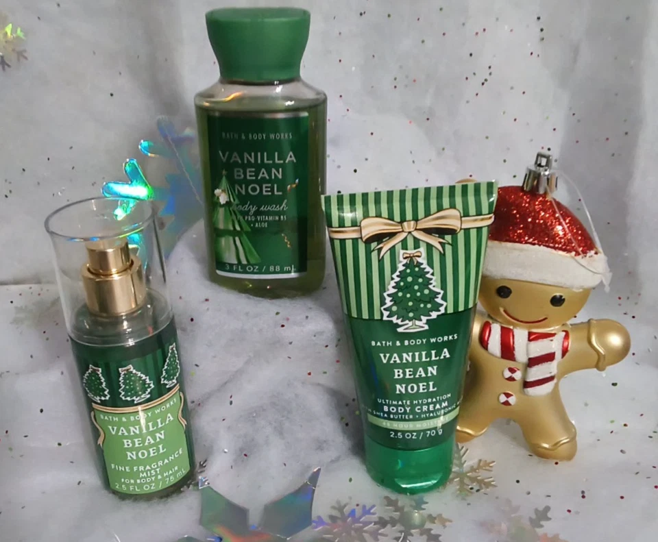 Bath & Body Works Vanilla Bean Noel 5 piezas mini/juego de viaje bolsa de regalo Foto 2 de 4