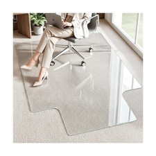 Antok Irregular Tempered Glass Chair Mat, 36"x48" Office Chair Mat for Carpet...