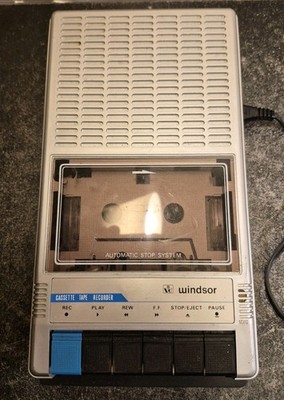 Windsor Cassette Tape Recorder Model No. 2410 W/Power Cord Tested Works Clean
