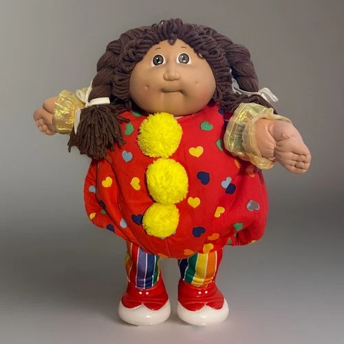 Cabbage Patch Kids Circus Clown Brown Hair HM #2 Braids Red Outfit Rainbow