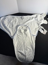 The Peanutshell Grey White Chevron Graphic Cozy Newborn Swaddle Size S/M 0-3M
