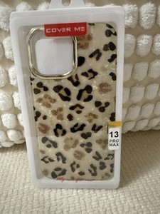 COVER ME Cheetah Pattern Case for iPhone 13 Pro Max, Beige/Black/Gold