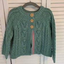 Mini Boden Kids Cardigan Sweater Chunky Green...