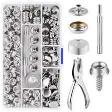 150pc Fastener Button Snap Press Stud Kit Stainless Steel Marine Boat Canvas Set