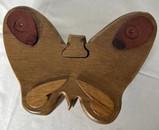 Wooden Butterfly Puzzle Box Two Hidden Compartments
