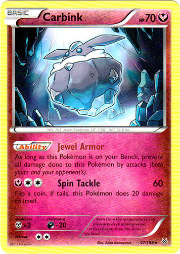 Pokemon - Carbink - 47/108 - Rare - XY - Roaring Skies - NM