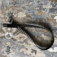 Hot Topic 3 Row Pyramid Black Faux Leather Studded Punk Belt Y2K Style Size XL