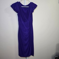 Lauren Ralph Lauren Women's Purple Ruched Sheath Dress Size 6