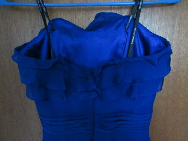 Badgley Mischka blue ruffled strapless dress size… - image 8