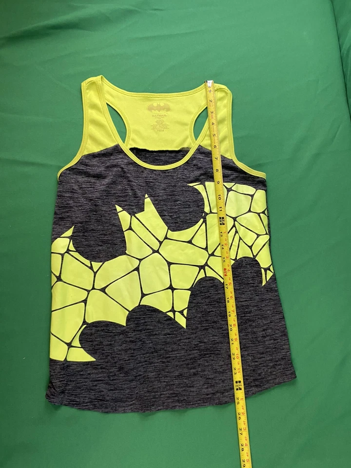 Camiseta sin mangas BATMAN verde neón, negra/gris espalda corredor XL (16/17) logotipo Foto 4 de 4